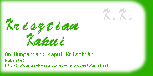 krisztian kapui business card